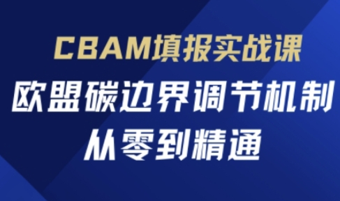 CBAM填报实战课，欧盟碳边界调节机制，从零到精通-云启轻创