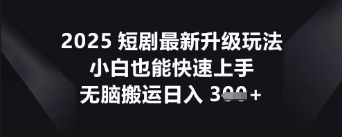 2025短剧最新升级玩法，小白也能快速上手，无脑搬运日入3张-云启轻创