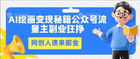 AI绘画变现秘籍：公众号流量主副业狂挣，网创人速来掘金-云启轻创