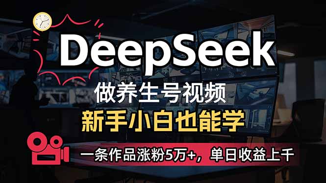 （14199期）小白用DeepSeek做养生号，一条作品涨粉5万+，单日收益上千-云启轻创