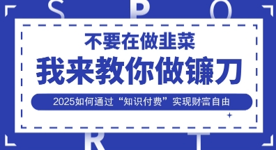 韭菜生涯终结者，我来教你做镰刀，2025如何通过“知识付费”实现财F自由【揭秘】-云启轻创