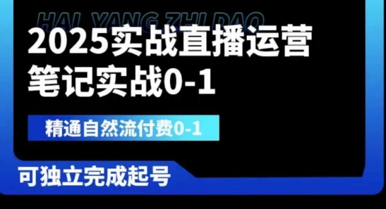 2025实战直播运营0-1，精通自然流付费0-1，可独立完成起号-云启轻创